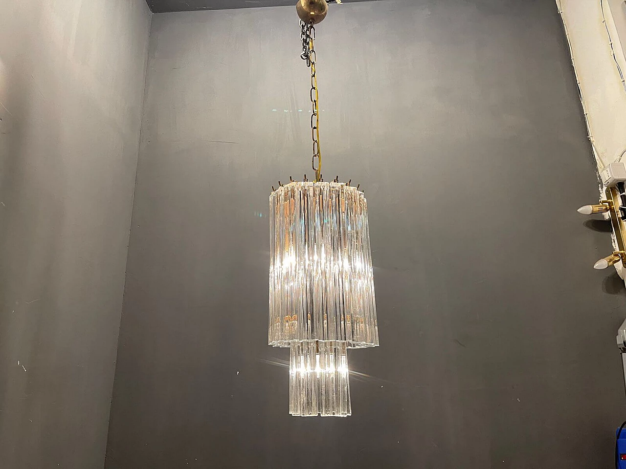 Prism chandelier in Murano glass, 70s 1277122