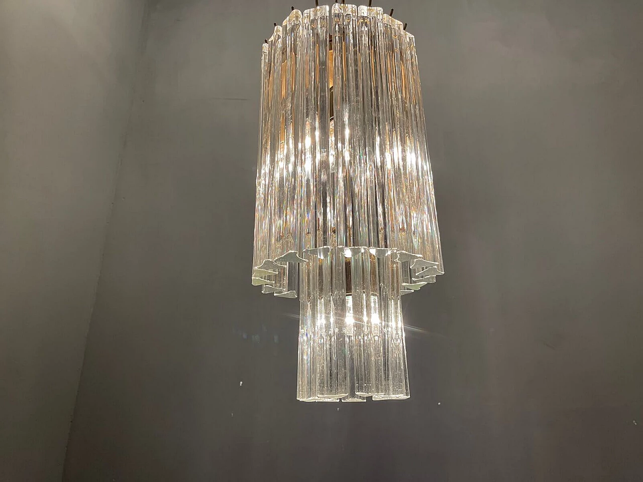 Prism chandelier in Murano glass, 70s 1277124