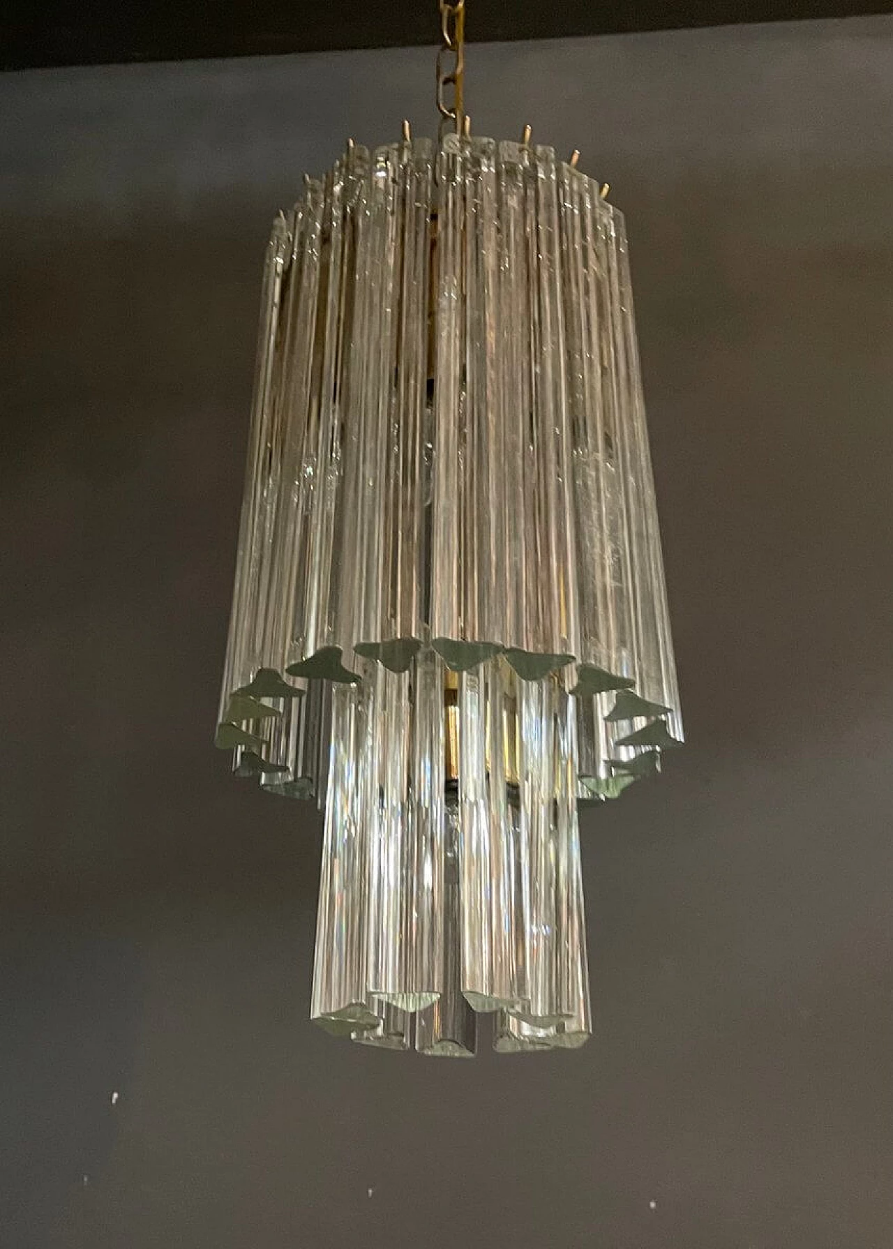 Prism chandelier in Murano glass, 70s 1277125