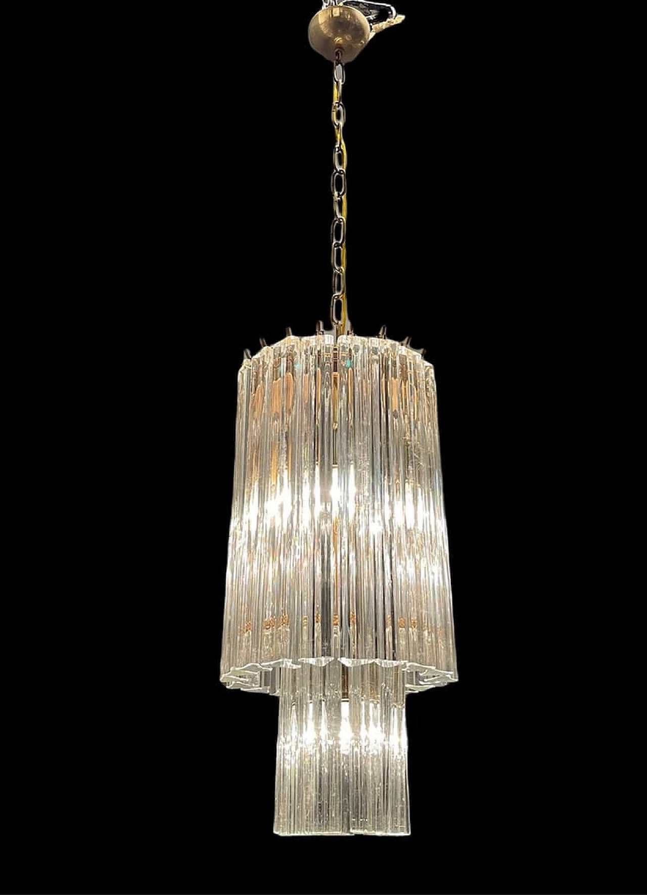 Prism chandelier in Murano glass, 70s 1277128
