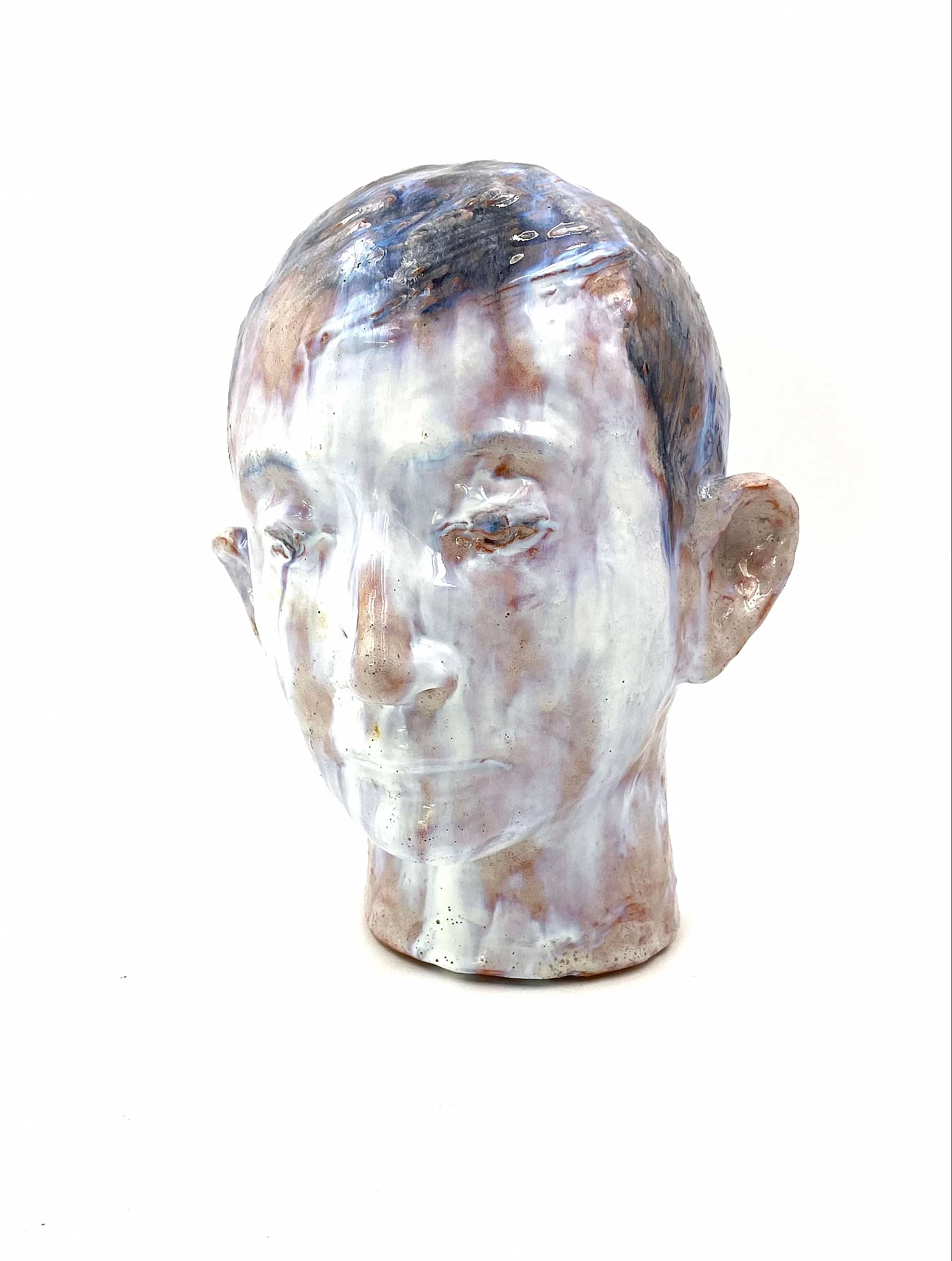 Testa di fanciullo in terracotta smaltata, Francia, 1958 1277314