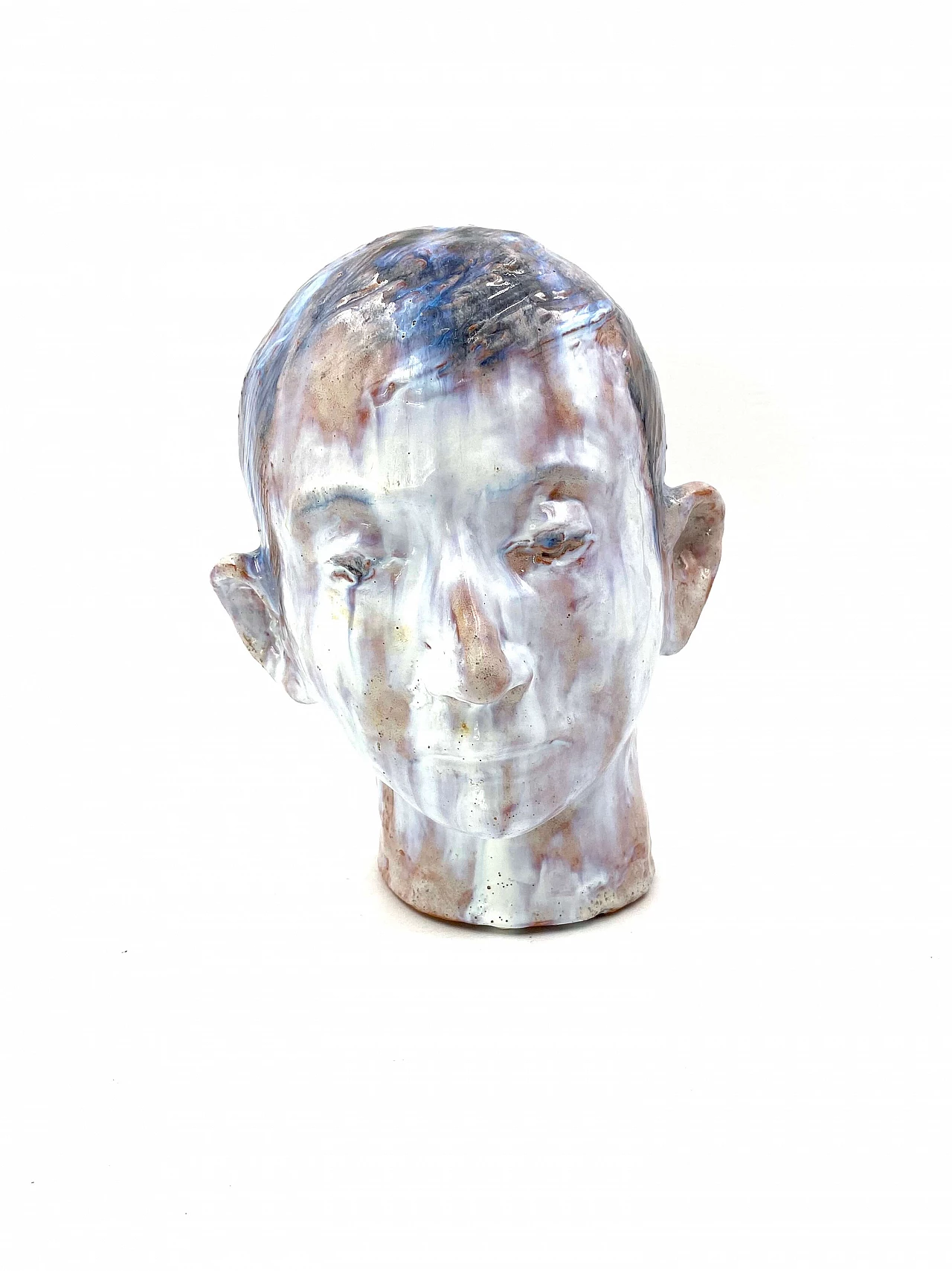 Testa di fanciullo in terracotta smaltata, Francia, 1958 1277315