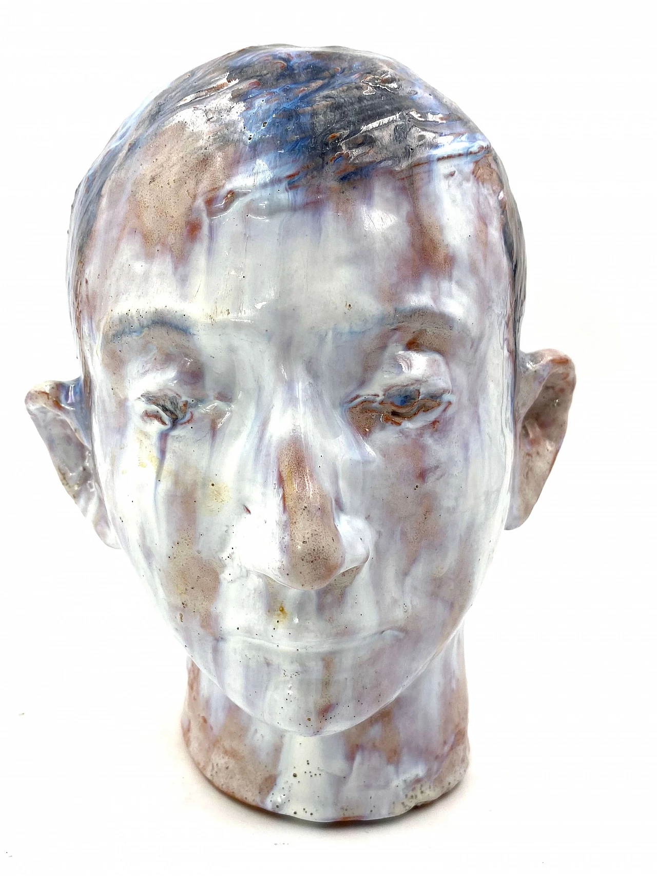 Testa di fanciullo in terracotta smaltata, Francia, 1958 1277324