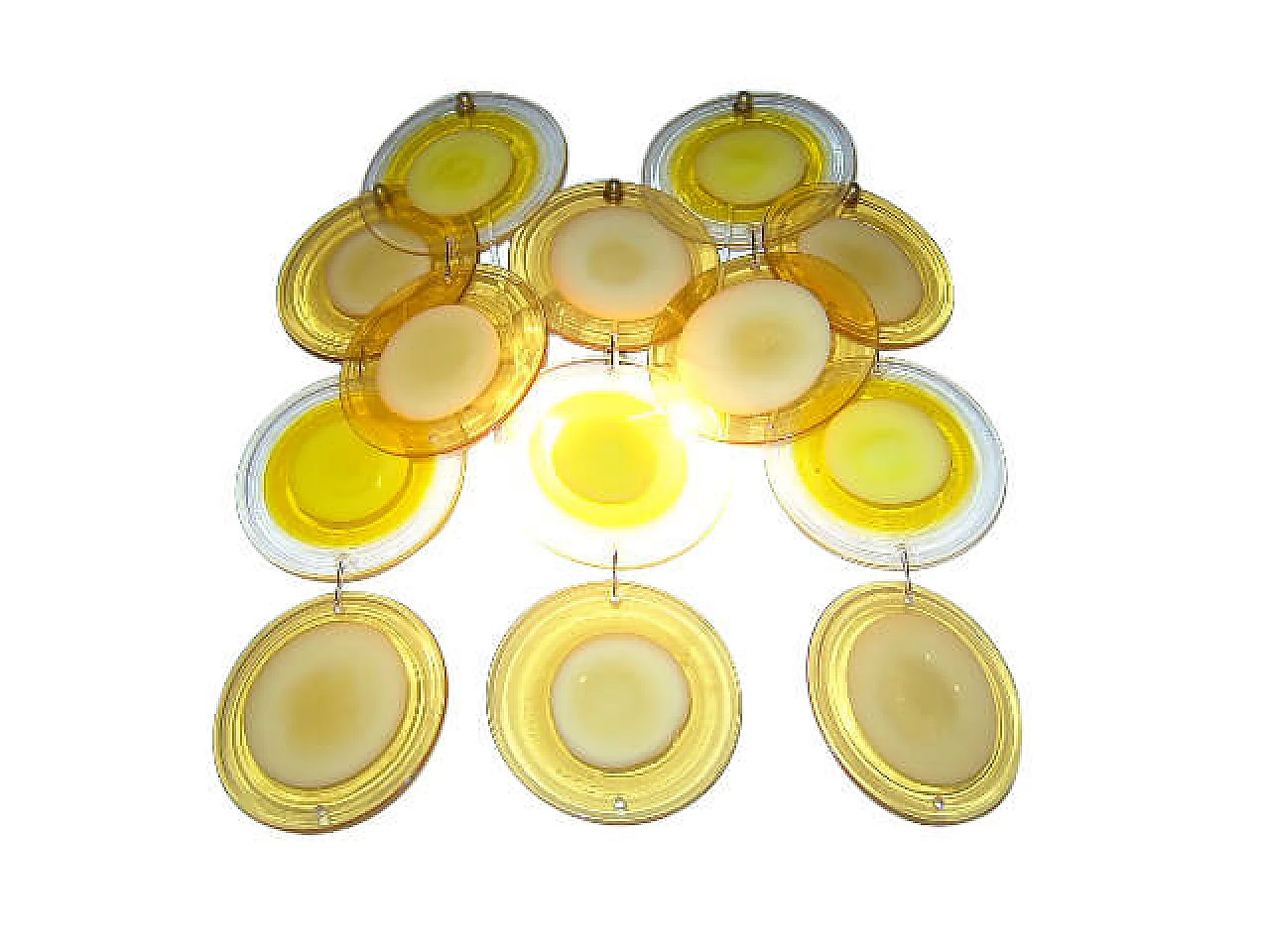 Lampada da muro con dischi in vetro di Murano, anni '70 1277433