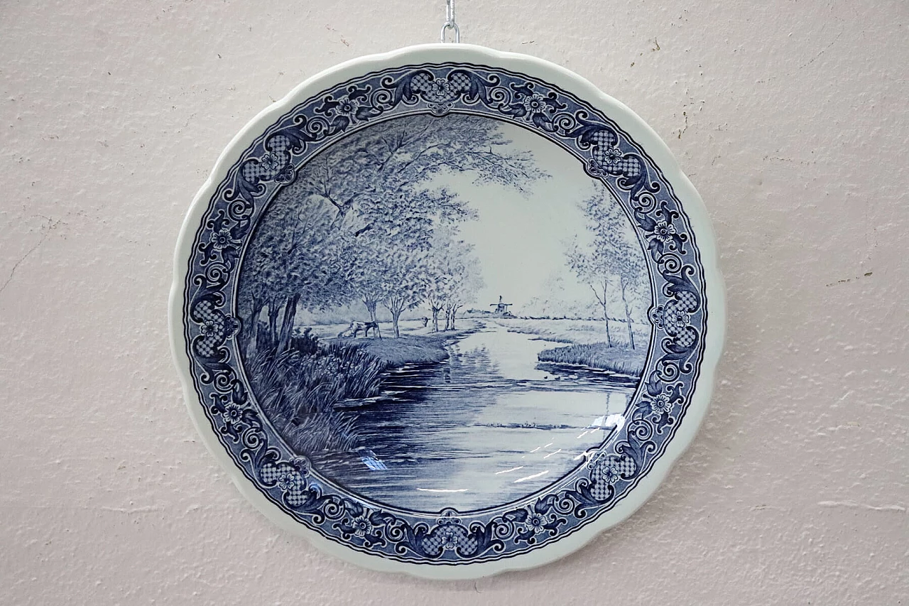 Delft blue and white ceramic plate, 50s 1277443