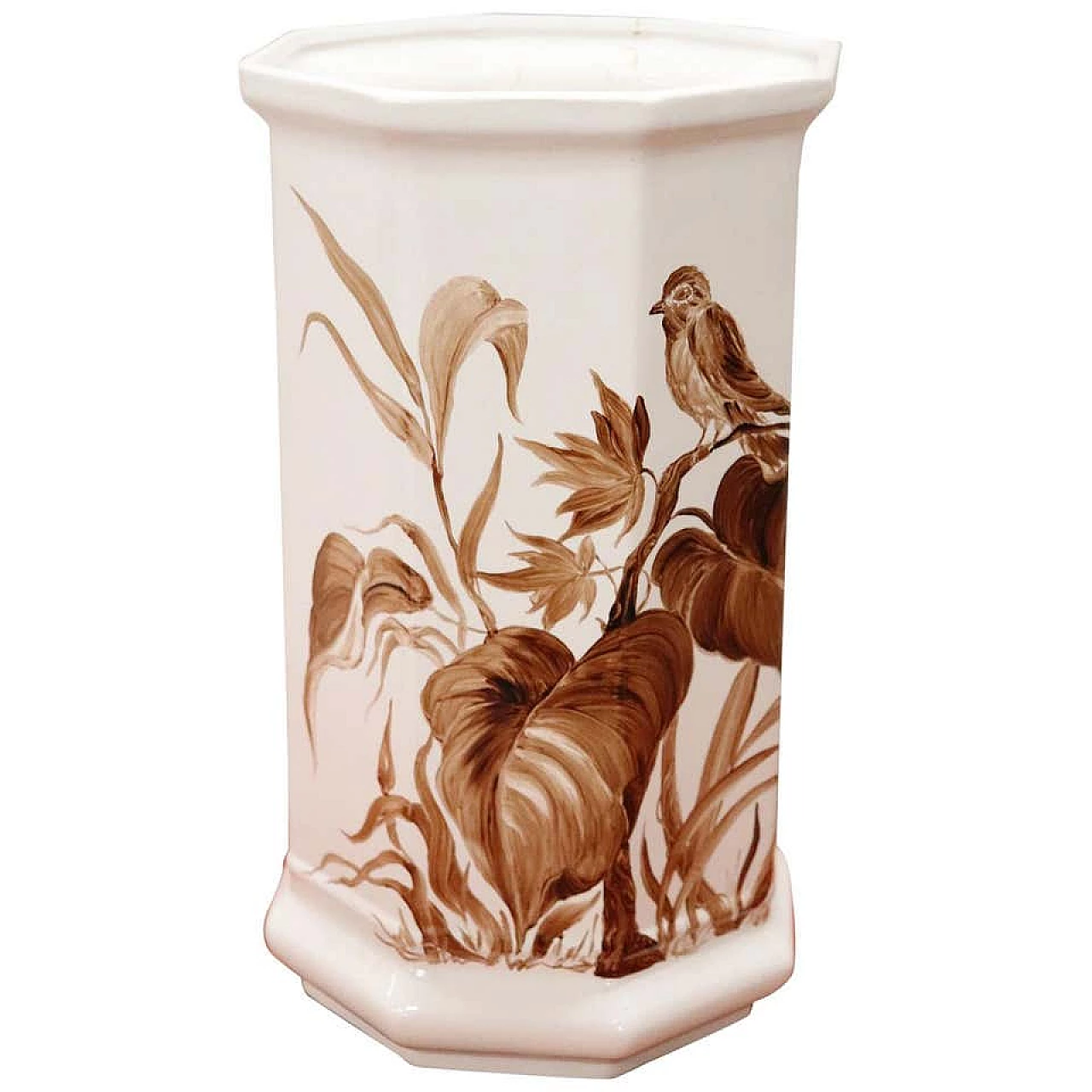 Vaso in ceramica artistica dipinto a mano, anni '80 1277453