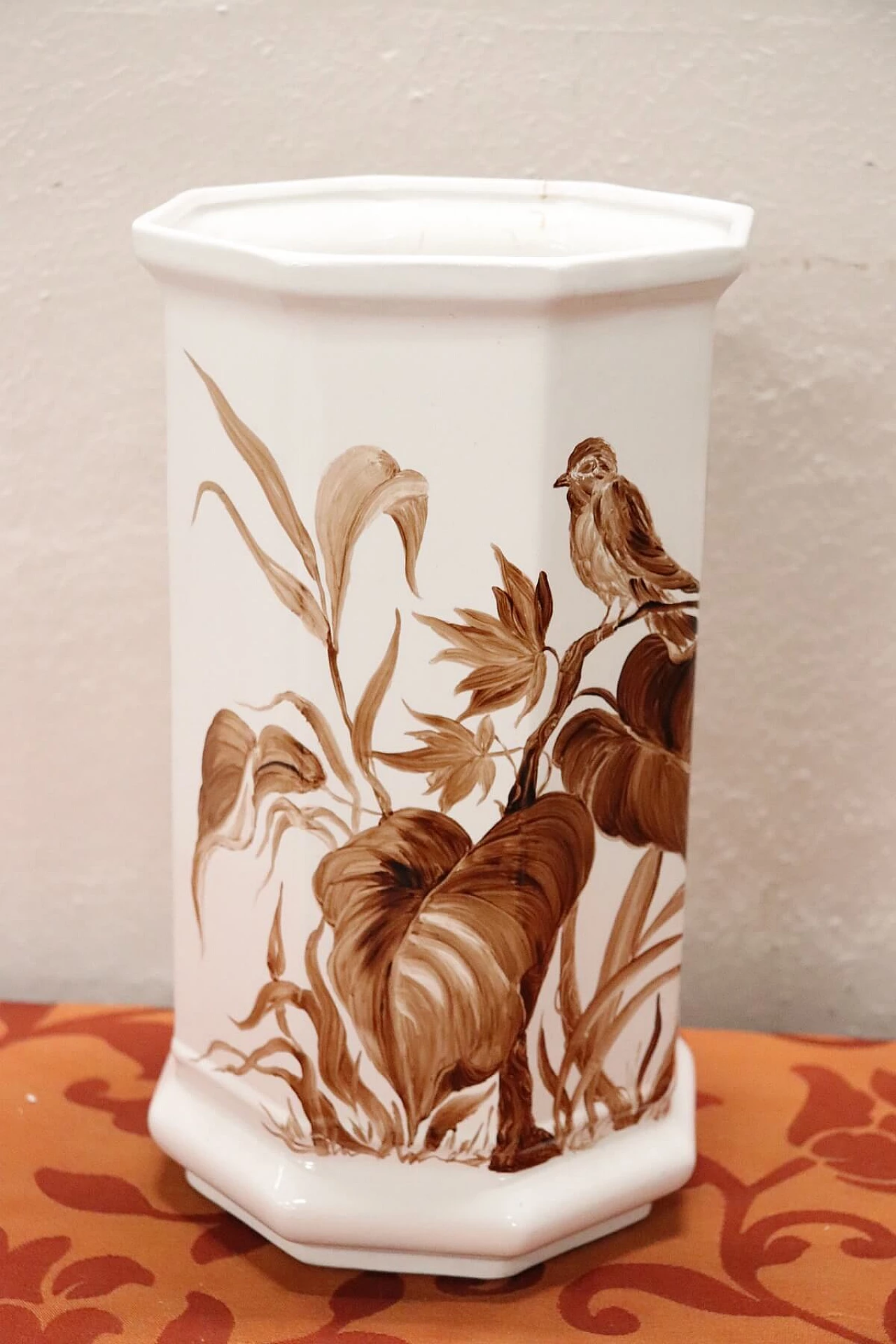Vaso in ceramica artistica dipinto a mano, anni '80 1277454