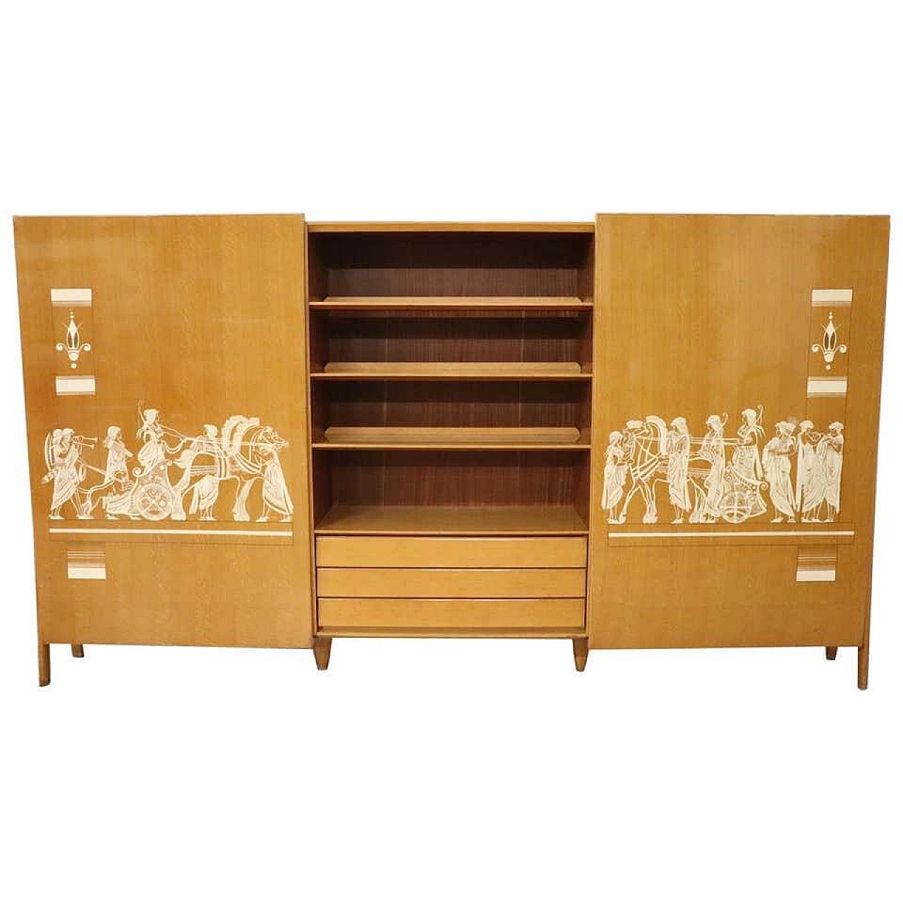 Armadio dipinto con ante scorrevoli, anni '60 1277541