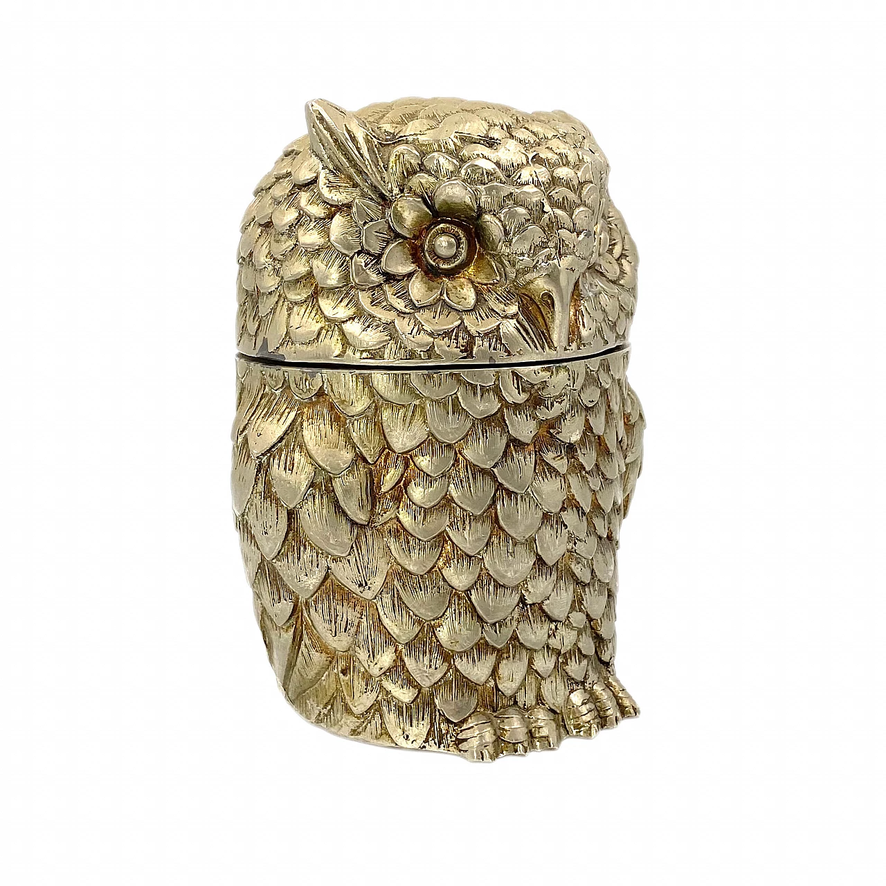 Ice bucket in silverplate owl by Mauro Manetti, 1970s 1277604