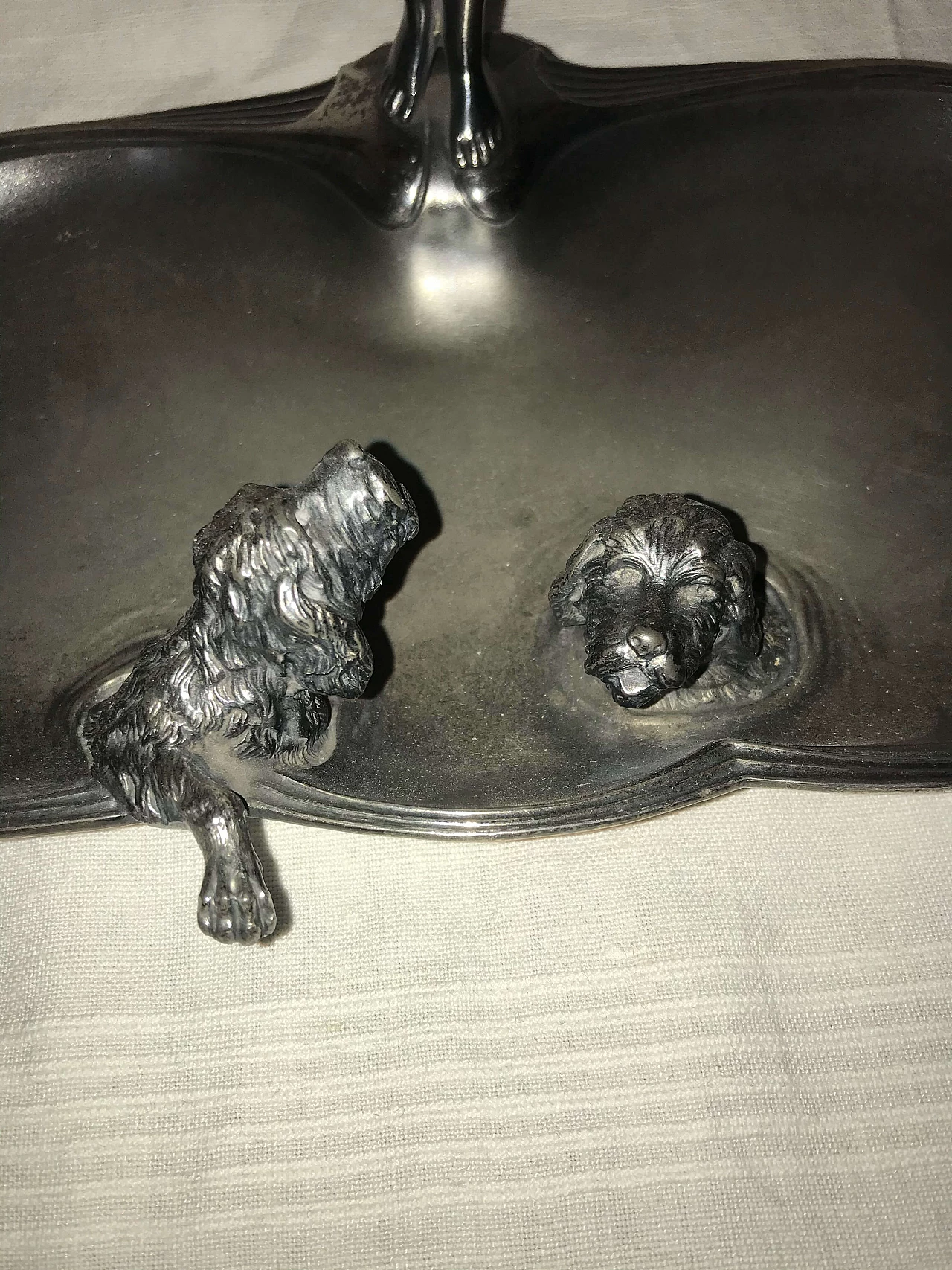 Tidy tray with girl and bathing dogs, late 19th century 1277661