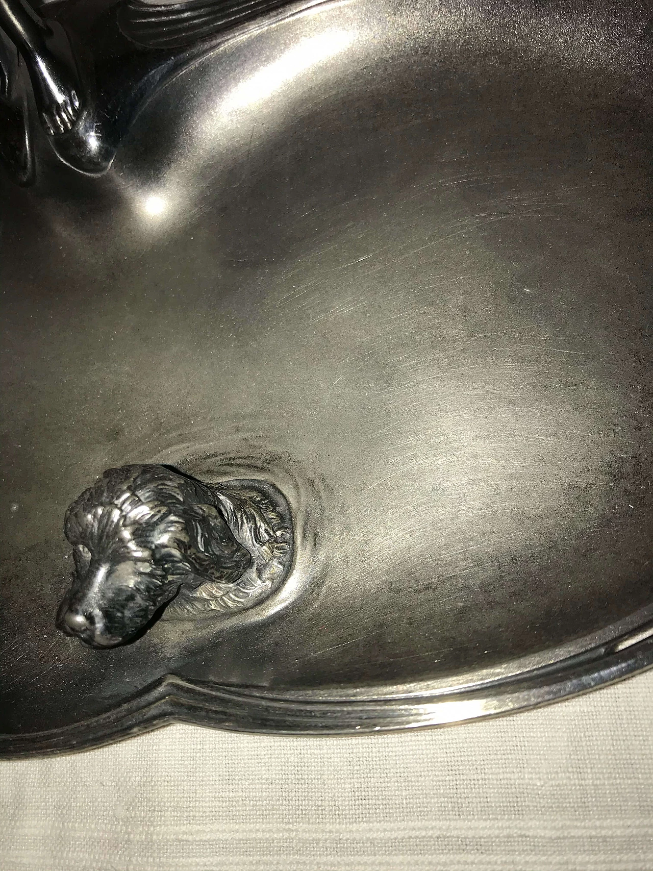 Tidy tray with girl and bathing dogs, late 19th century 1277662