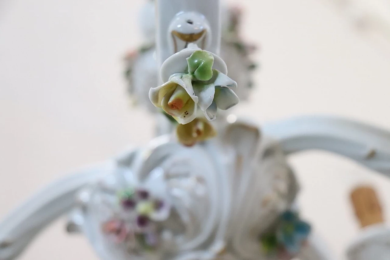 Capodimonte porcelain chandelier with five lights, 1940s 1277951