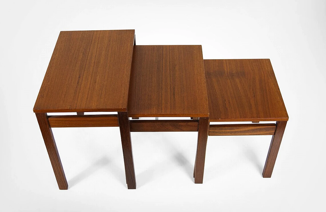 3 Stackable coffee tables in rosewood, 60s 1278027