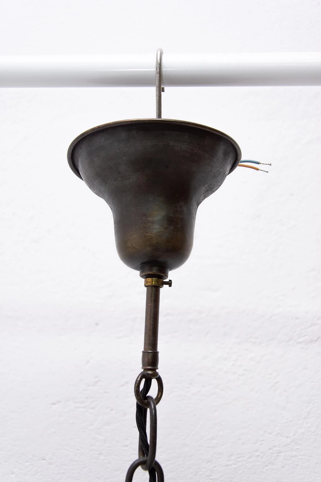 Brass three-armed chandelier, late 19th century 1278117