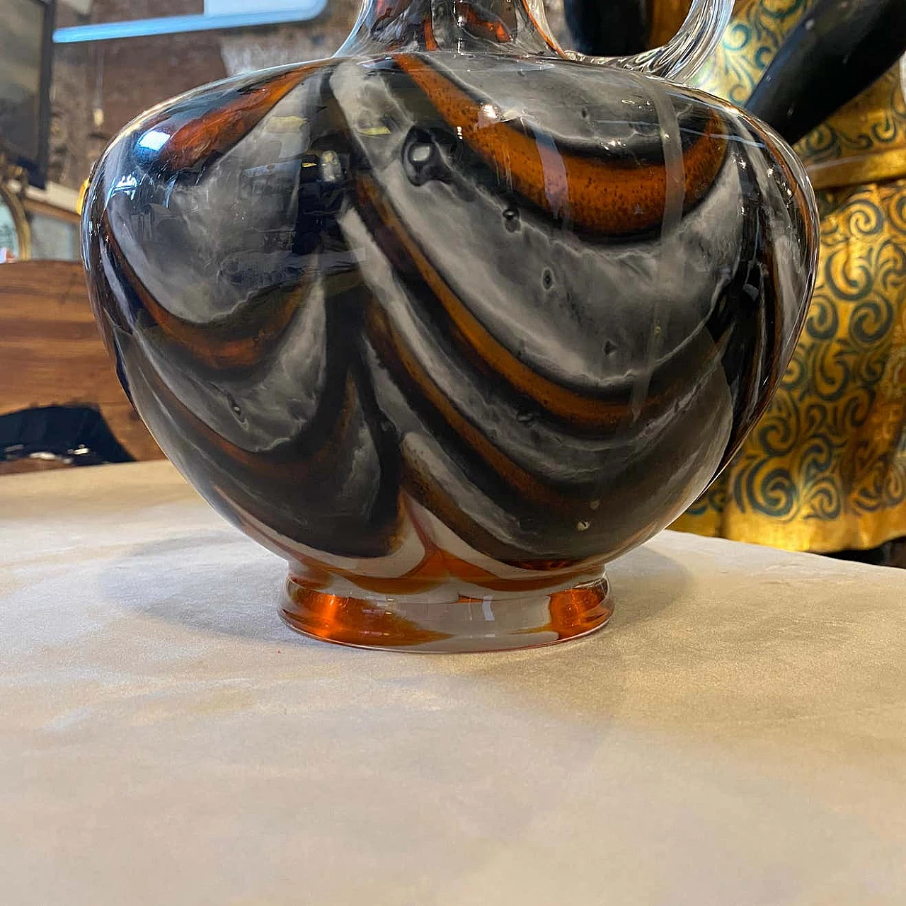 Caraffa in vetro opalino di Carlo Moretti, anni '70 1278290