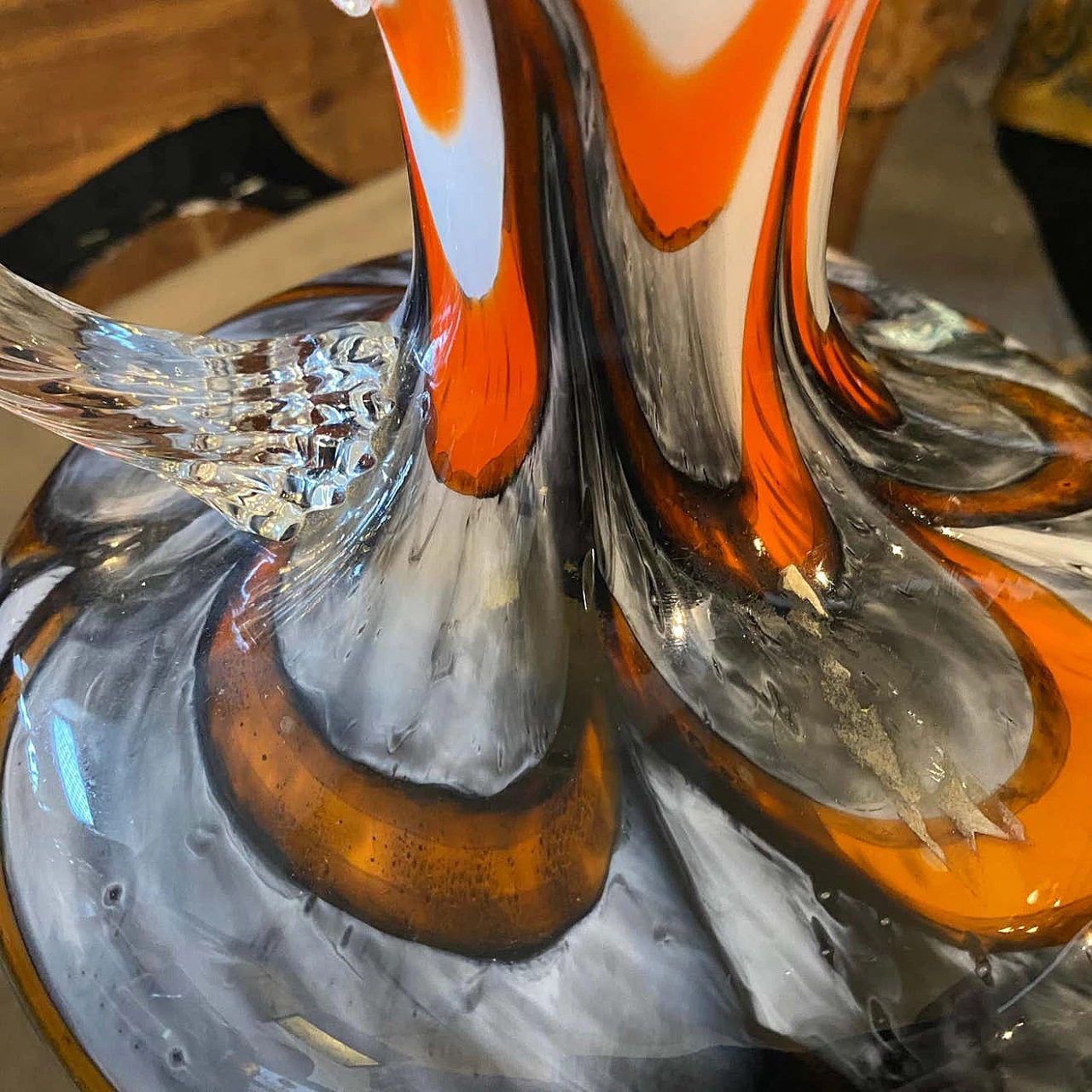 Caraffa in vetro opalino di Carlo Moretti, anni '70 1278291