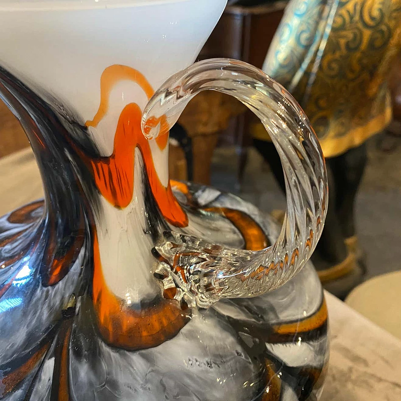 Caraffa in vetro opalino di Carlo Moretti, anni '70 1278296