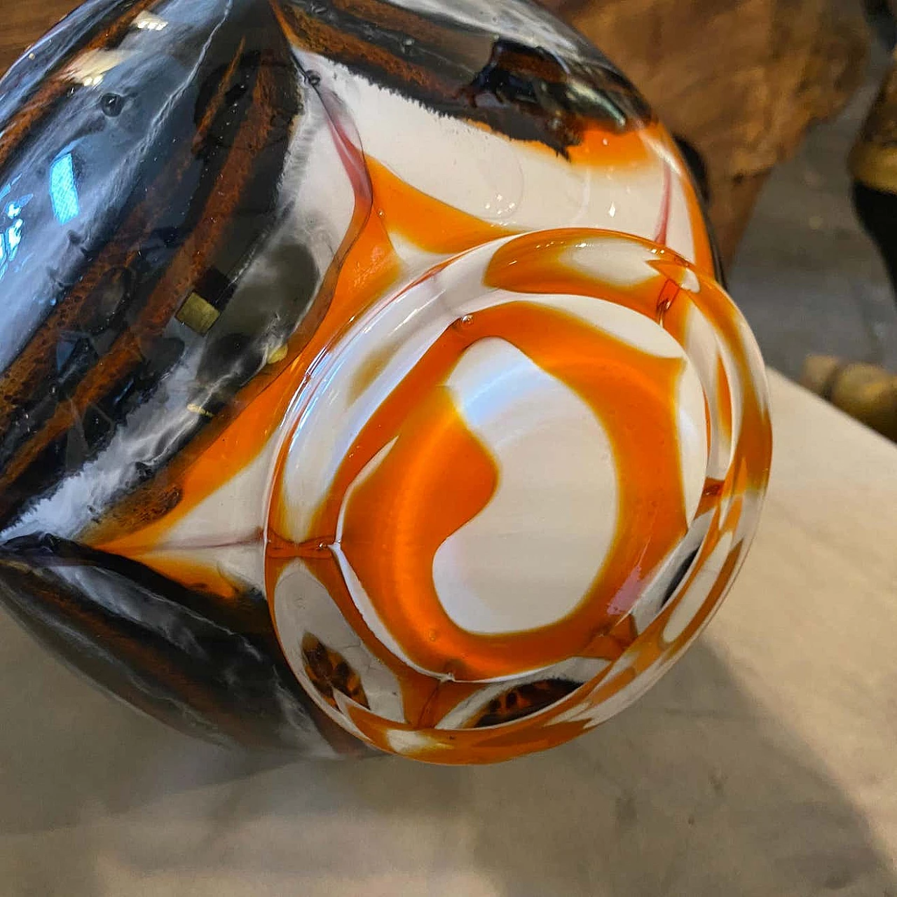 Caraffa in vetro opalino di Carlo Moretti, anni '70 1278297