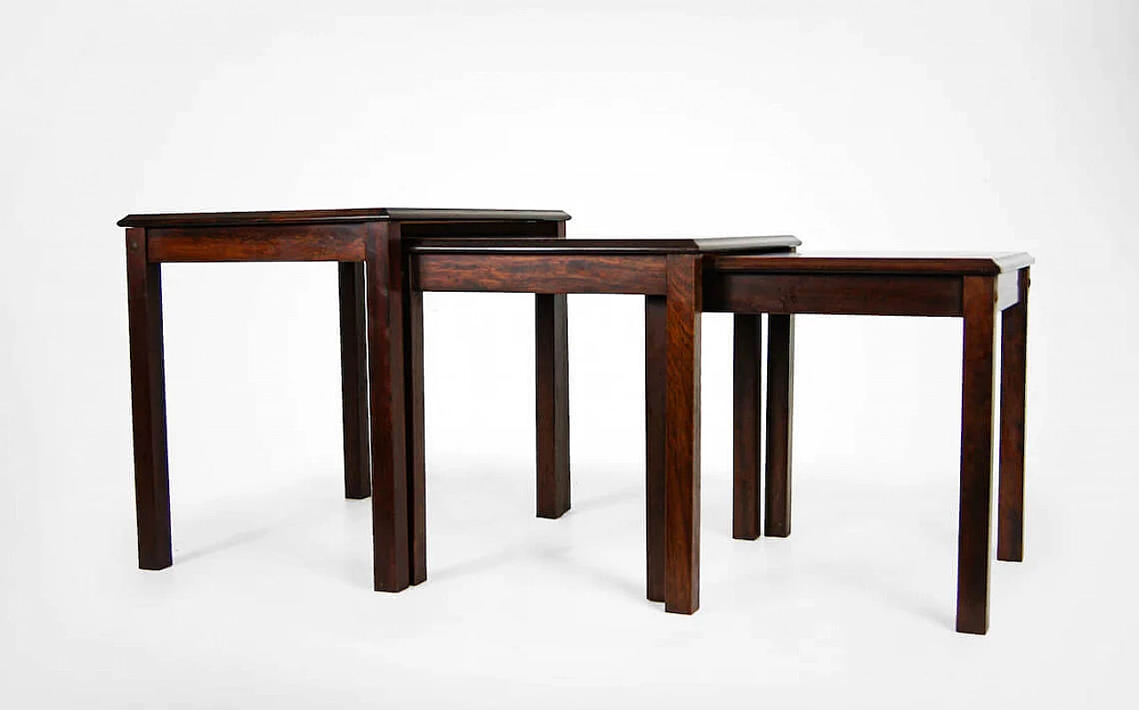 3 Stackable coffee tables in rosewood by Trioh, 60s 1278374