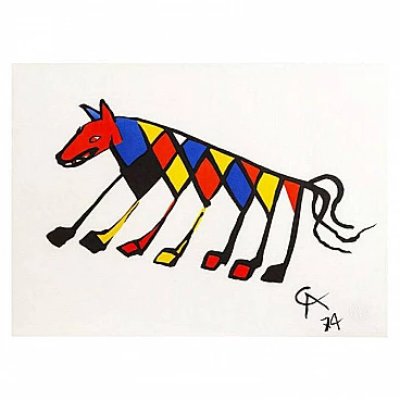 Litografia Beastie di Alexander Calder, 1974