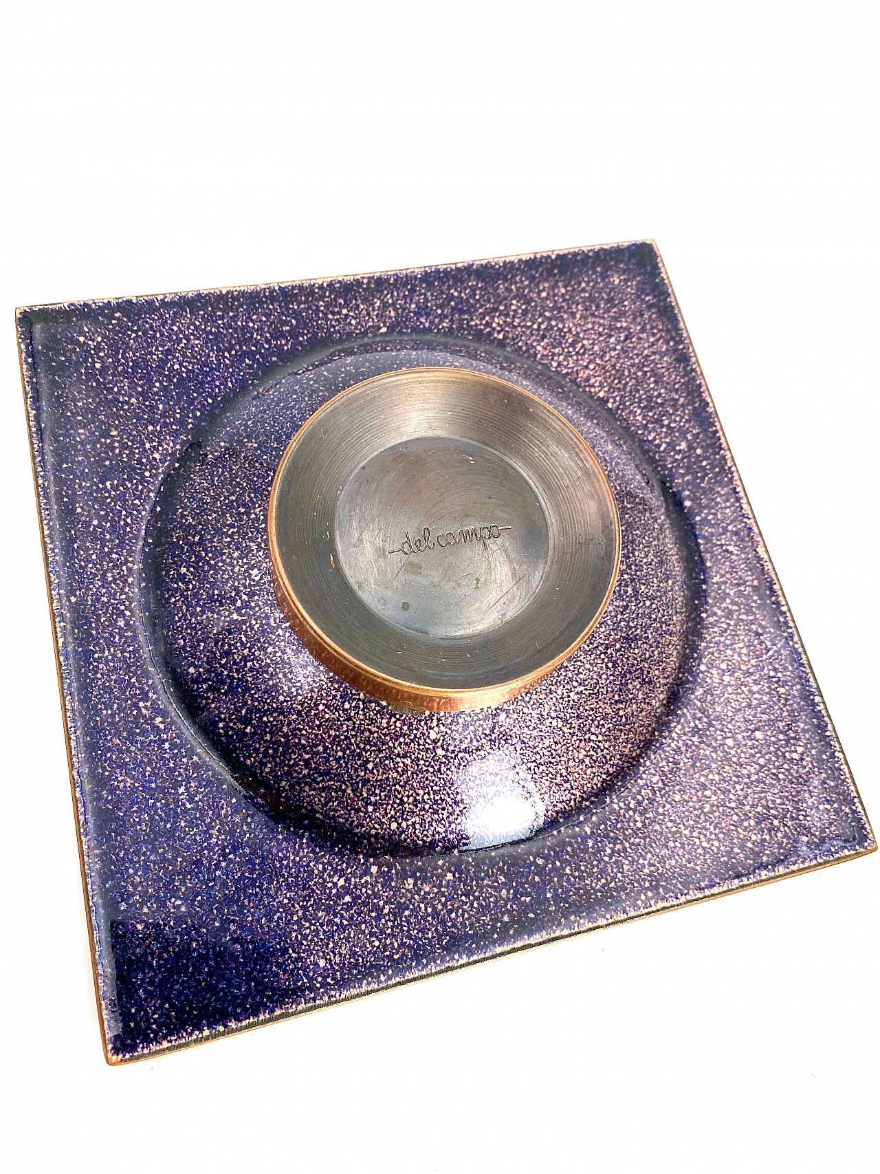 Green enamelled copper tray by Studio Del Campo, 70s 1278867