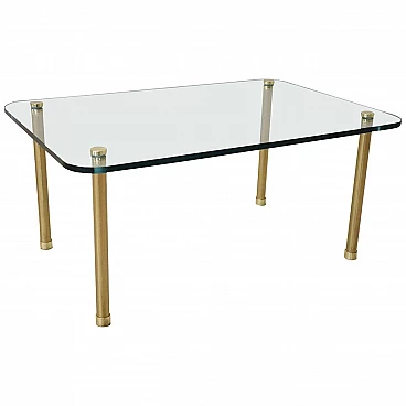 Crystal and brass coffee table, 80s