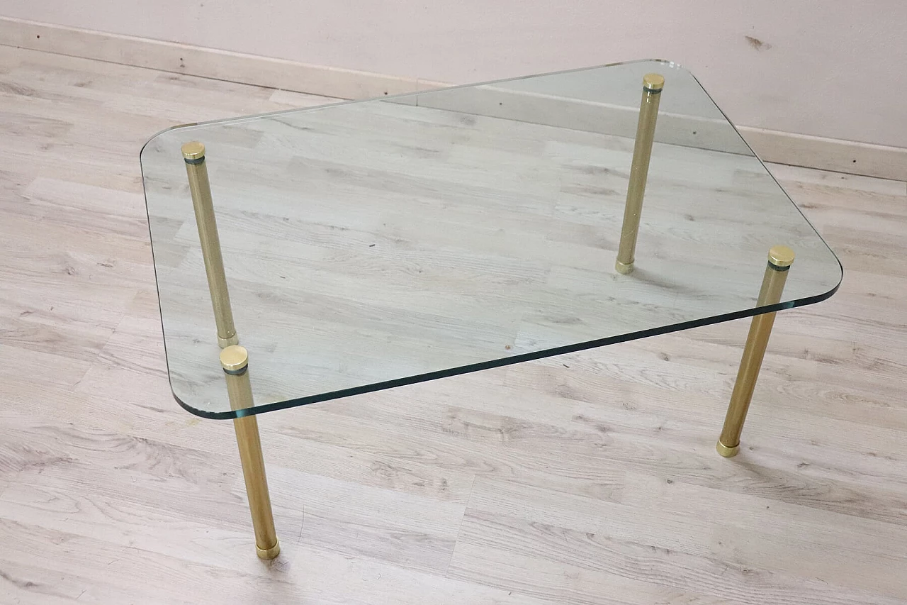 Crystal and brass coffee table, 80s 1279197