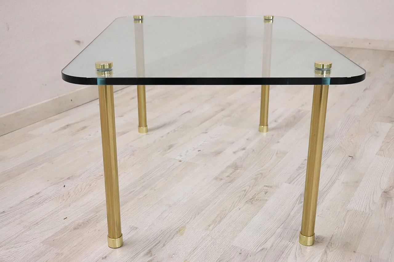 Crystal and brass coffee table, 80s 1279198