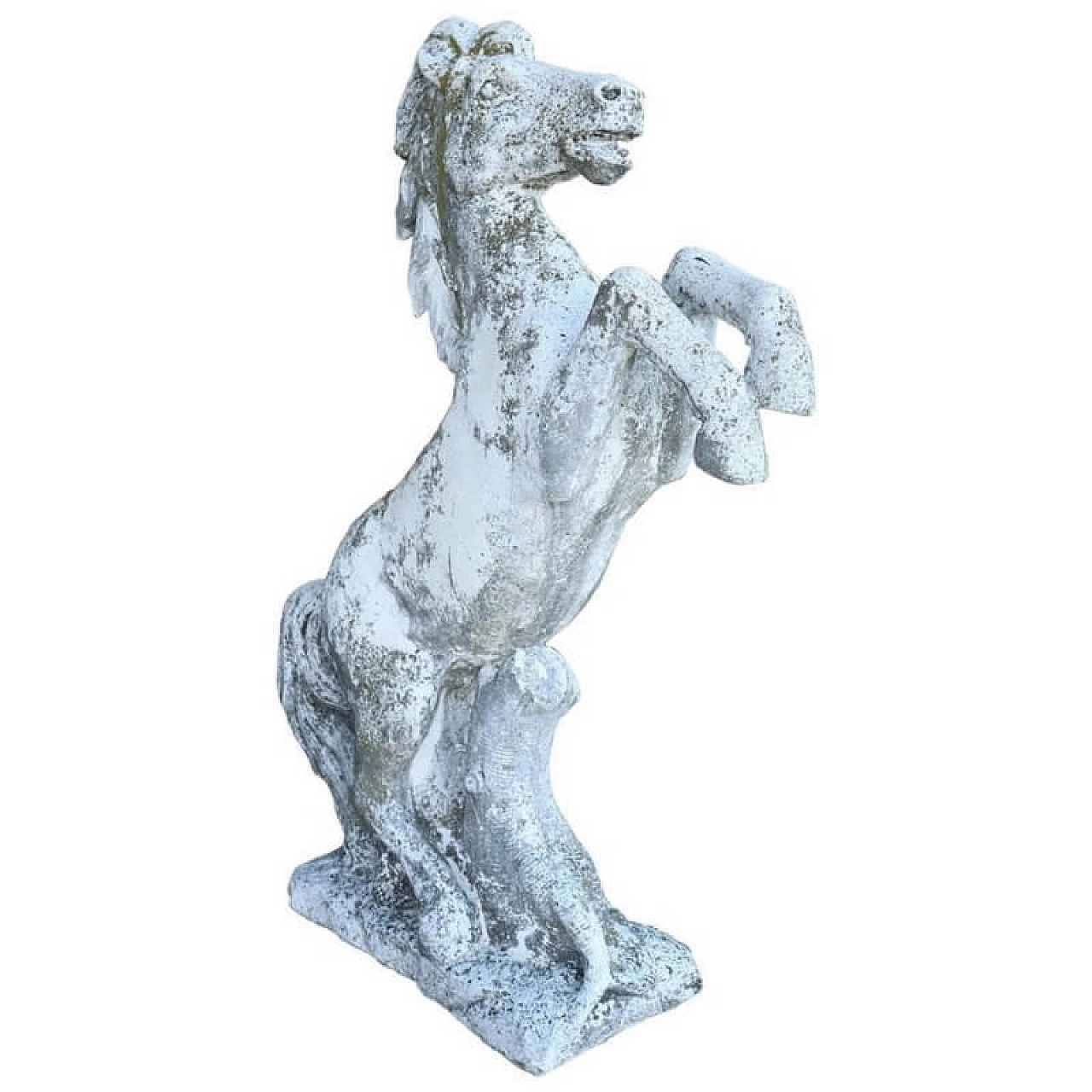 Grande statua Cavallo da giardino in graniglia, primi 900 1279250