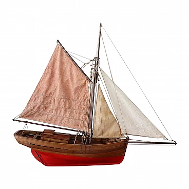 Modellino di una grande barca a vela in legno, anni '30