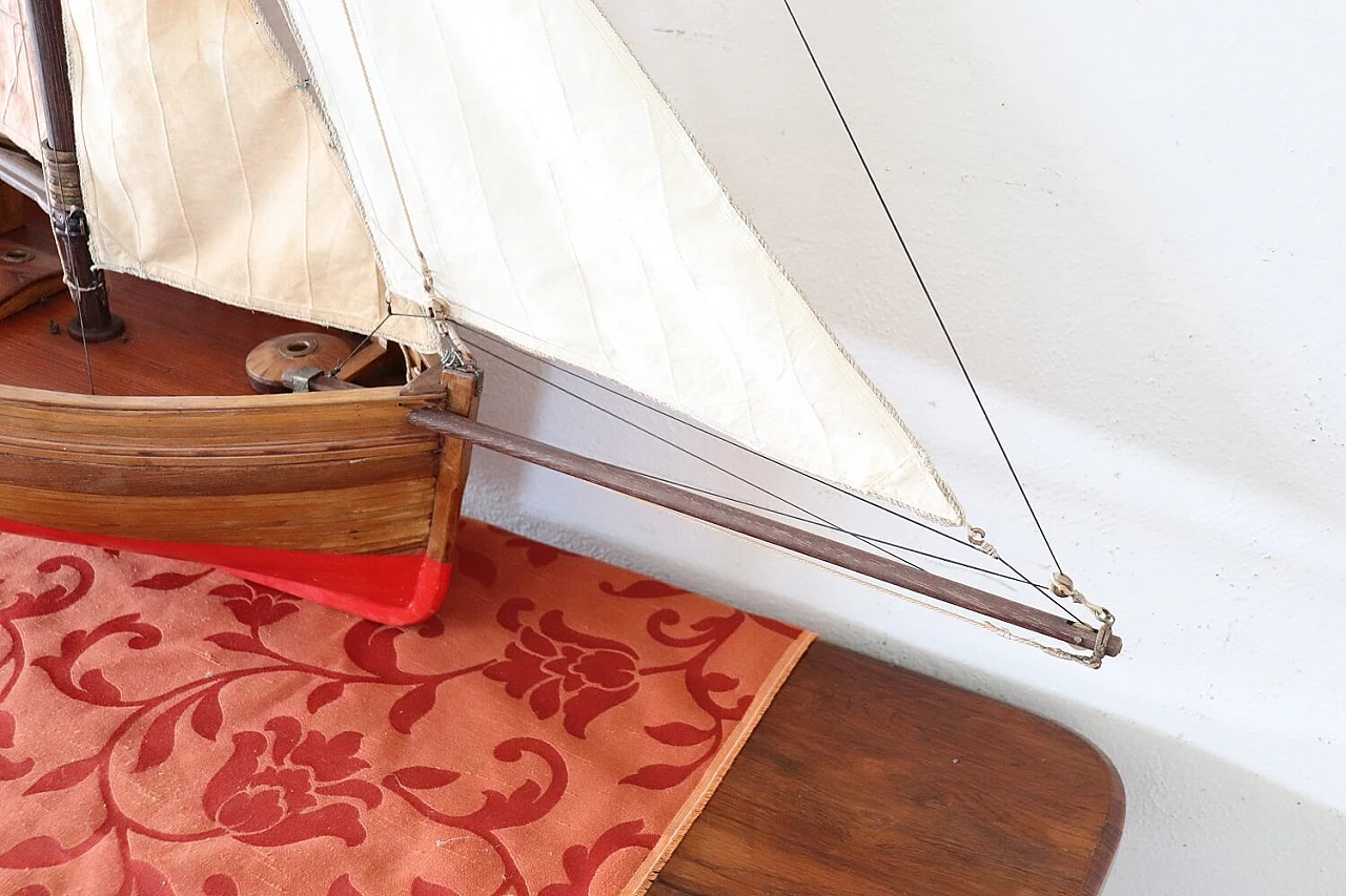 Modellino di una grande barca a vela in legno, anni '30 1279273