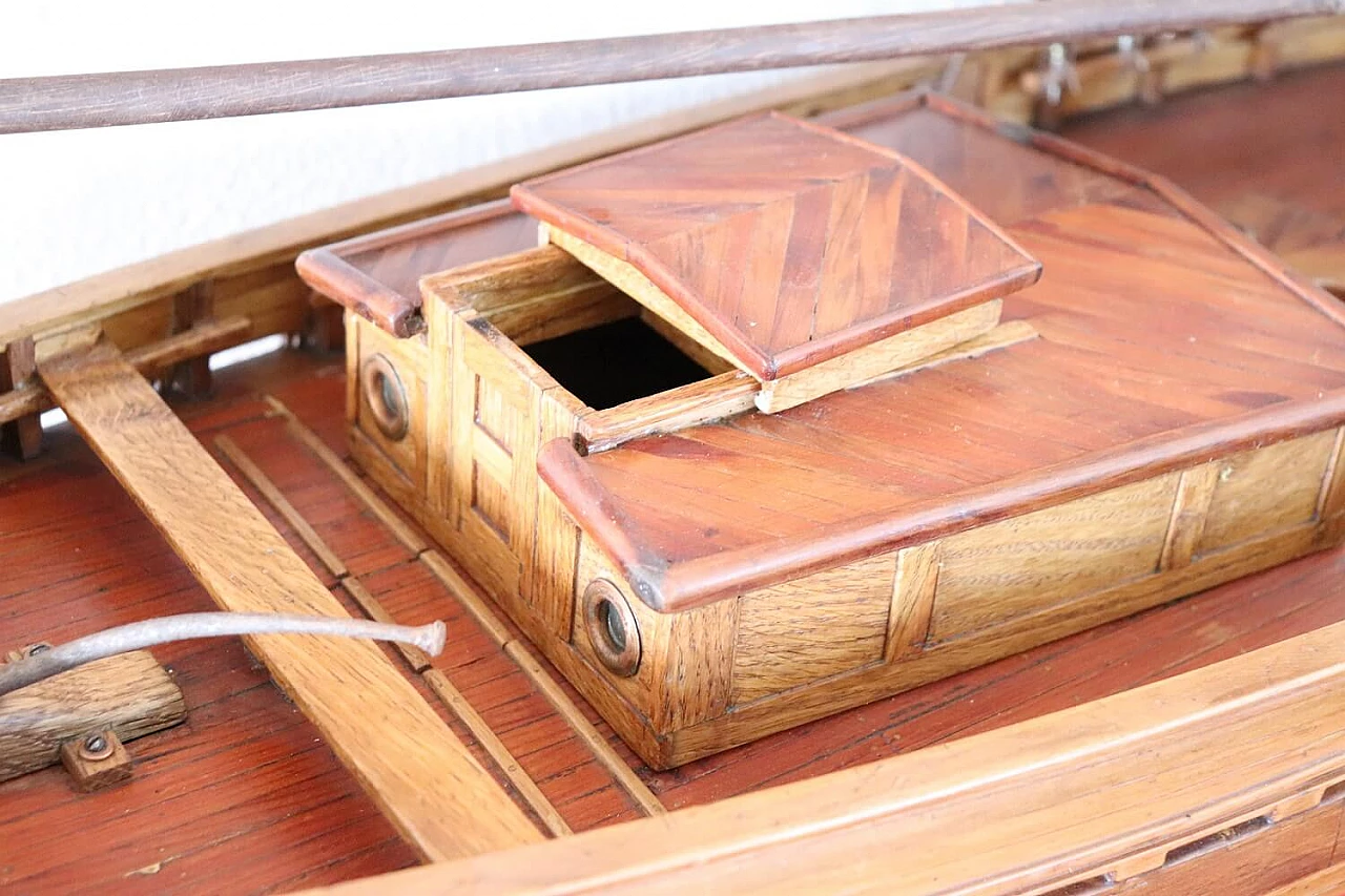 Modellino di una grande barca a vela in legno, anni '30 1279276