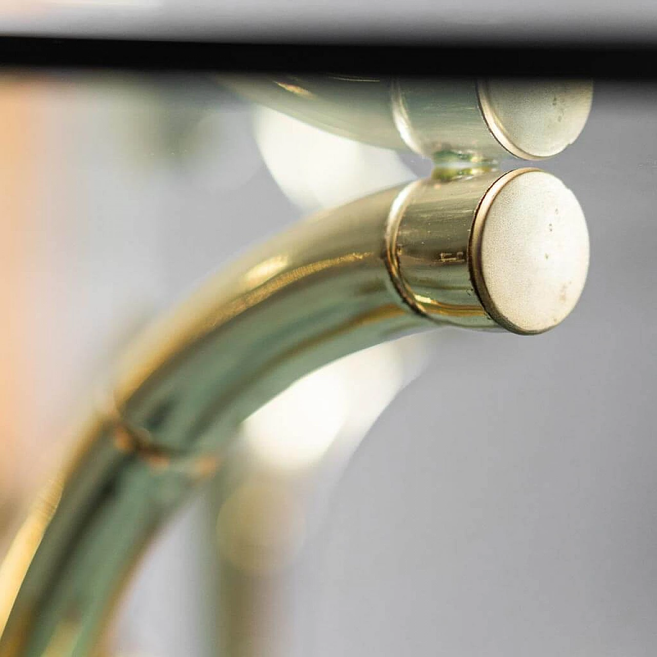 Dining table and 4 chairs with gilded metal frame, 1970s 1279332