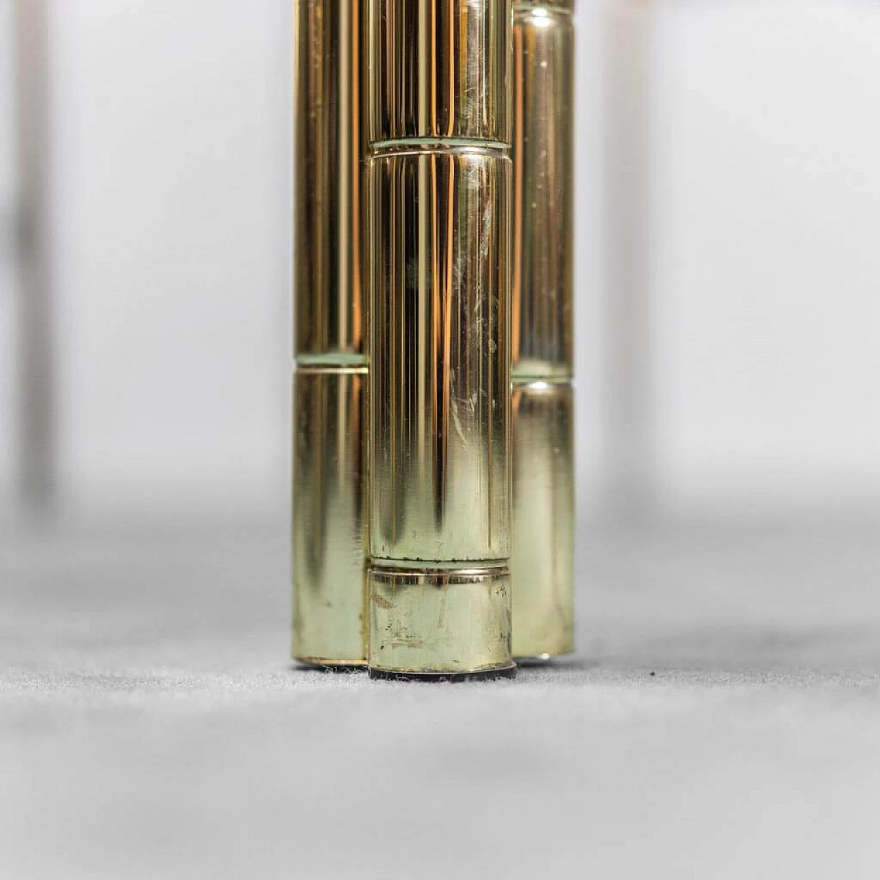 Dining table and 4 chairs with gilded metal frame, 1970s 1279337