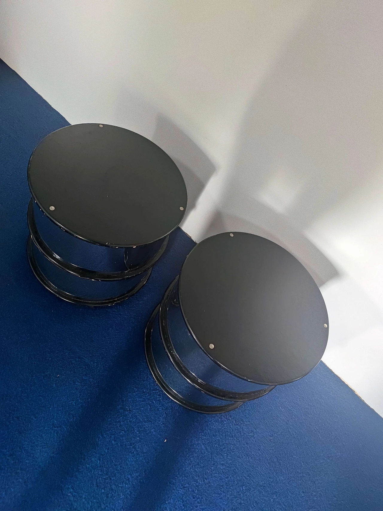 Pair of bedside tables in Willy Rizzo style, 60s 1279385