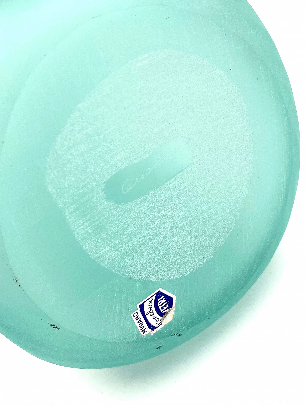 Water-green Murano glass vase by Gino Cenedese, 70s 1279524