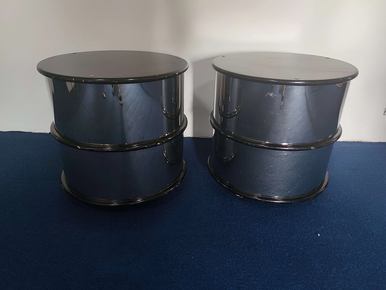 Pair of bedside tables in Willy Rizzo style, 60s 1279528