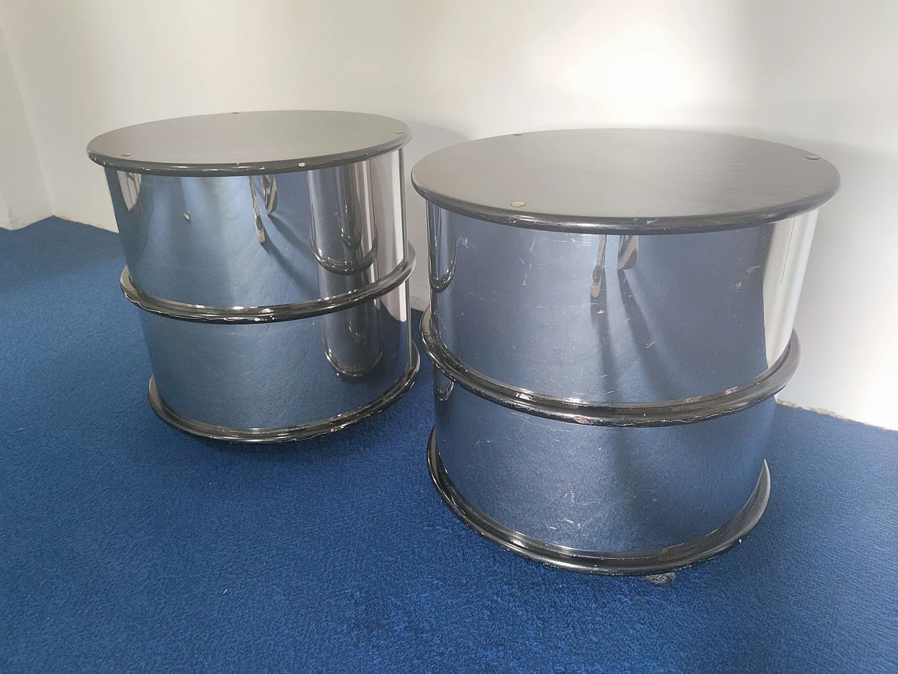 Pair of bedside tables in Willy Rizzo style, 60s 1279530