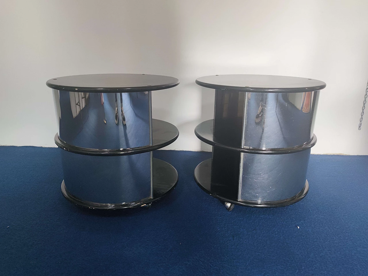 Pair of bedside tables in Willy Rizzo style, 60s 1279533