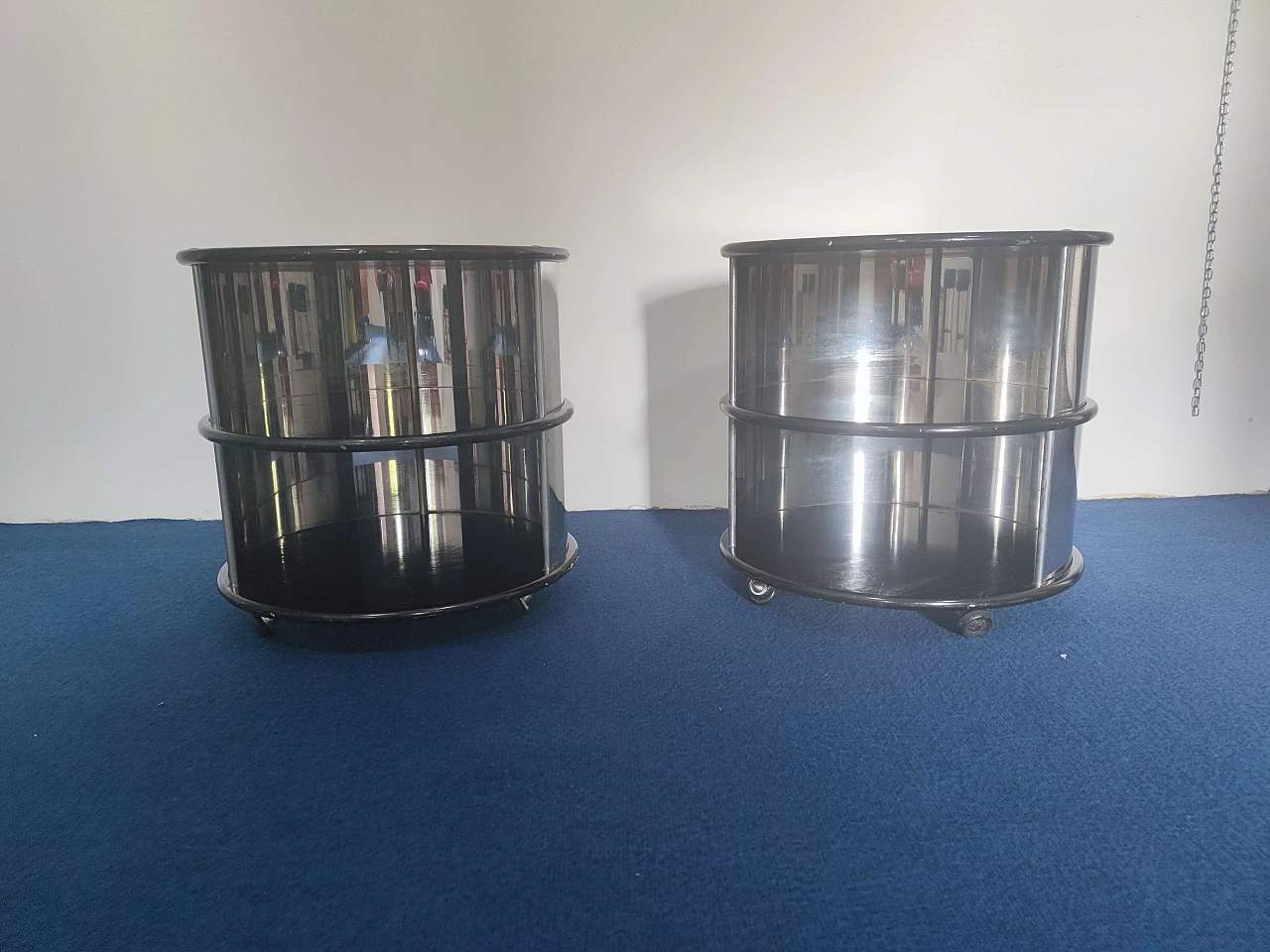 Pair of bedside tables in Willy Rizzo style, 60s 1279535