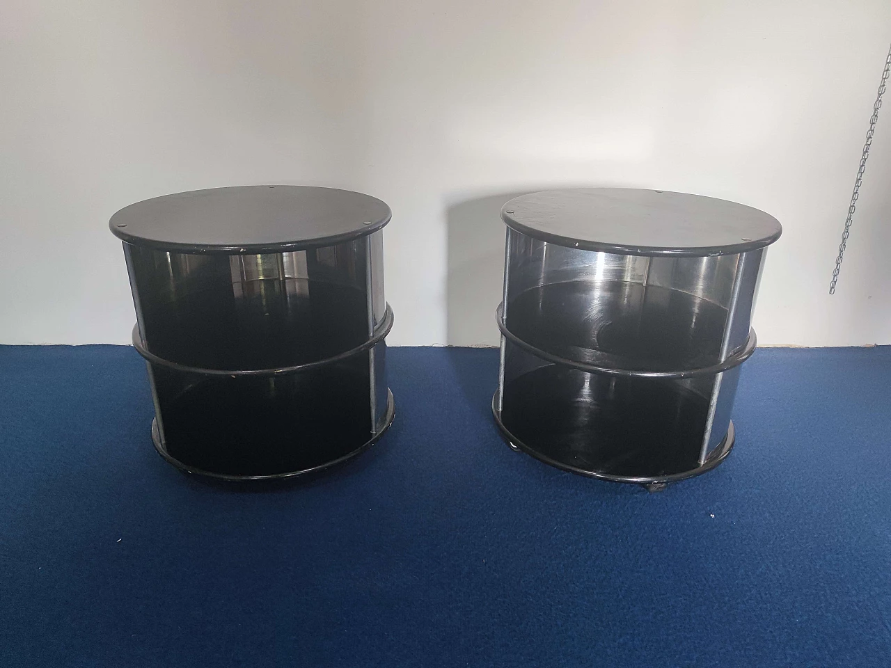Pair of bedside tables in Willy Rizzo style, 60s 1279536