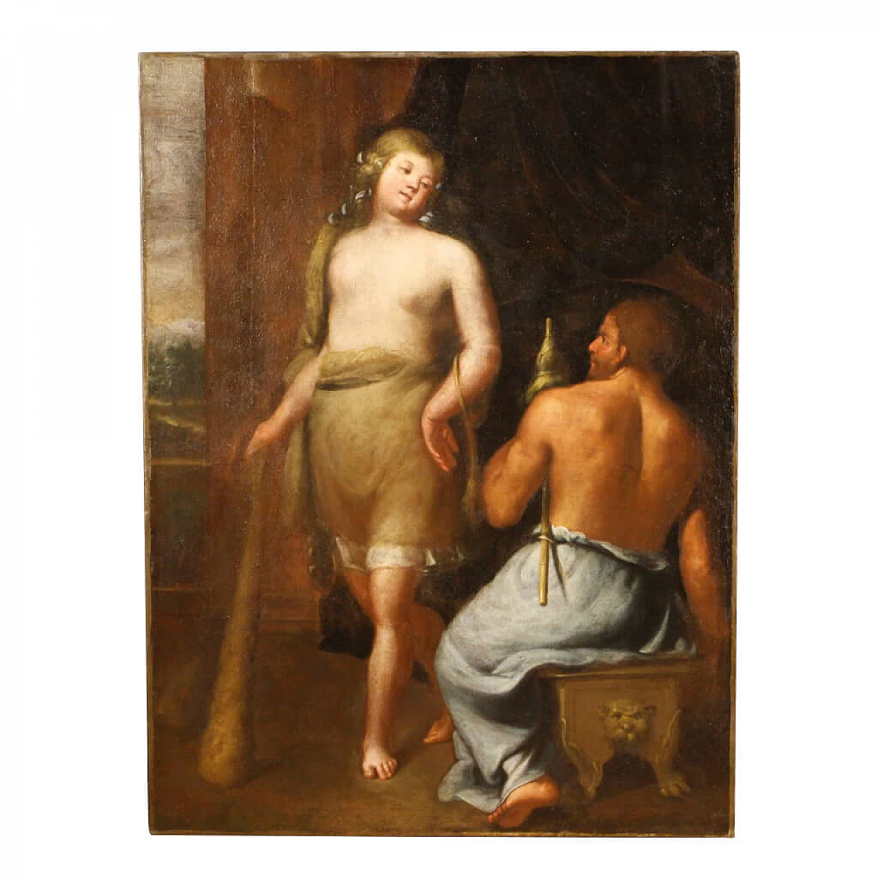 Hercules and Onphale, Italian oil painting, 17th century 1279555