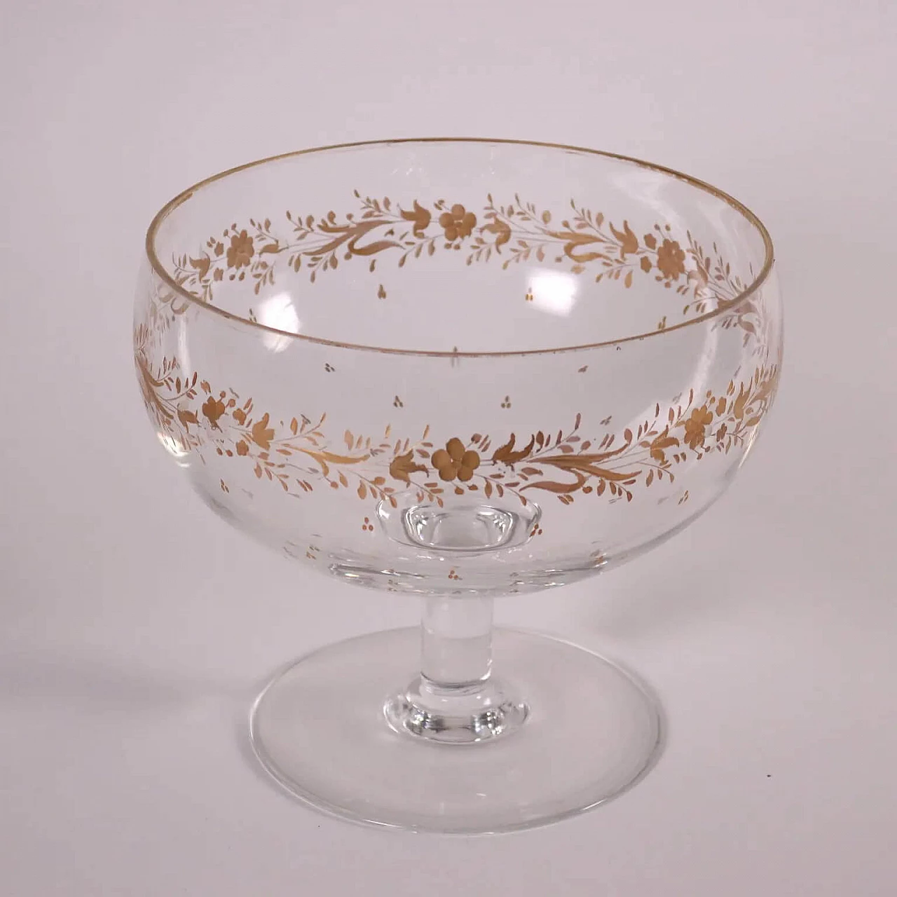 Servizio di bicchieri in cristallo molato e decoro in oro 1279902