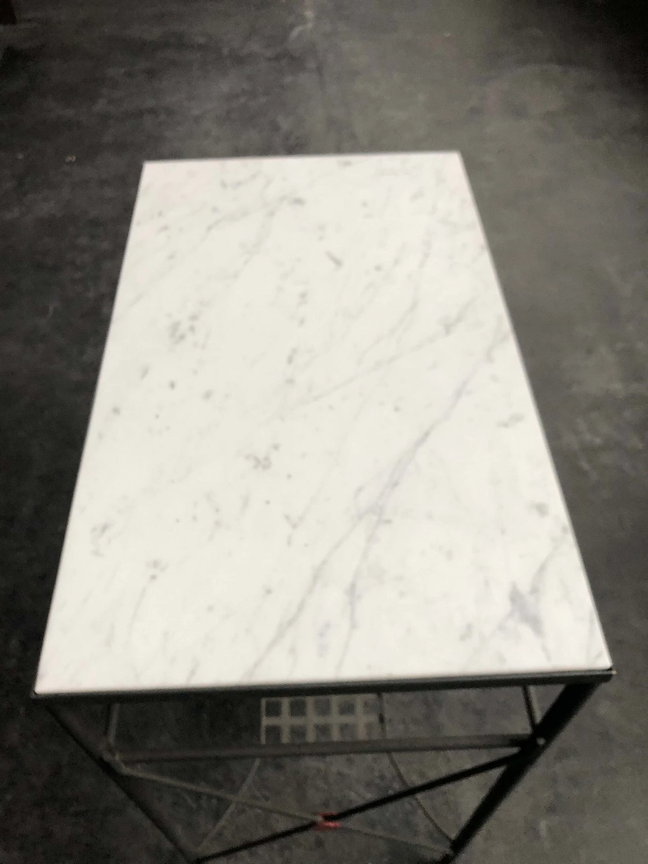 Iron console with marble top, 80s 1280489