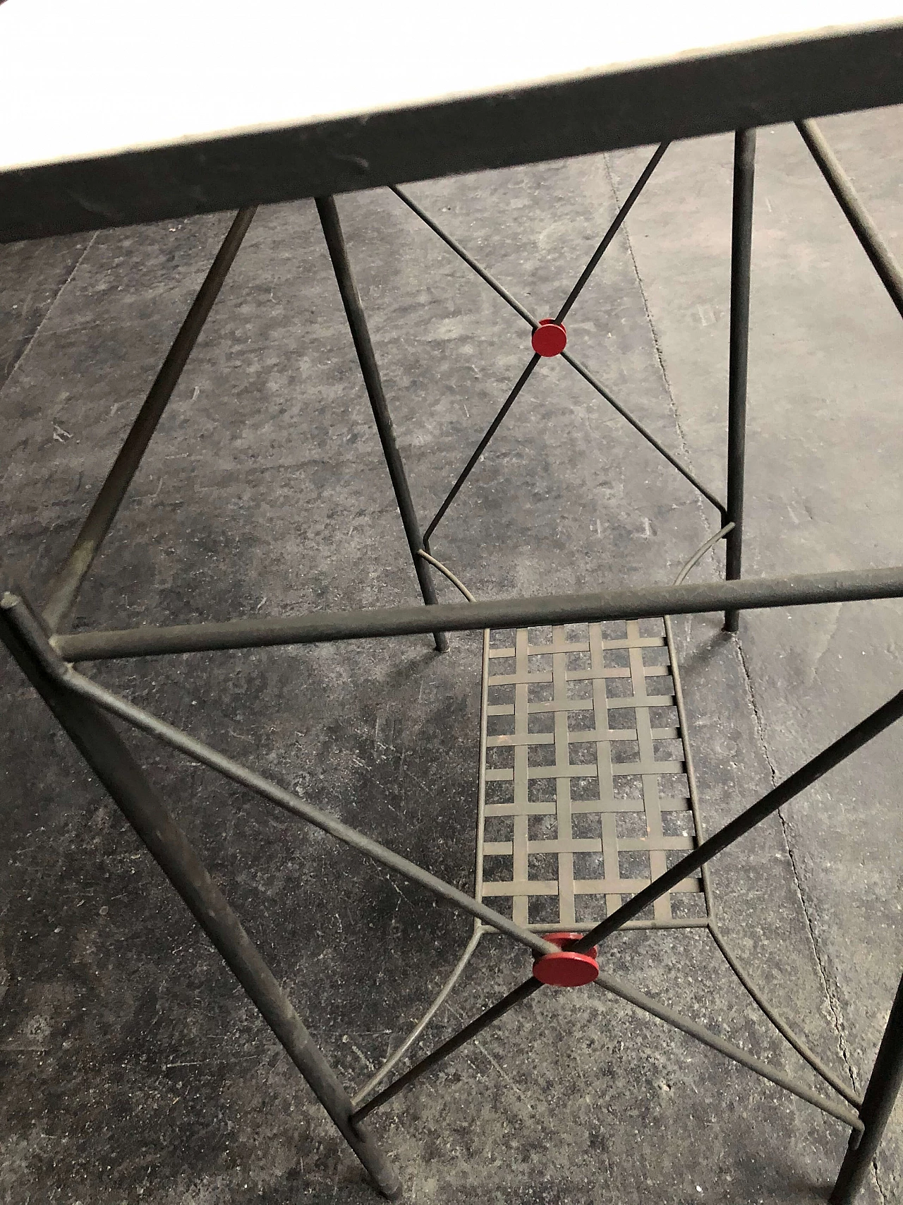 Iron console with marble top, 80s 1280490