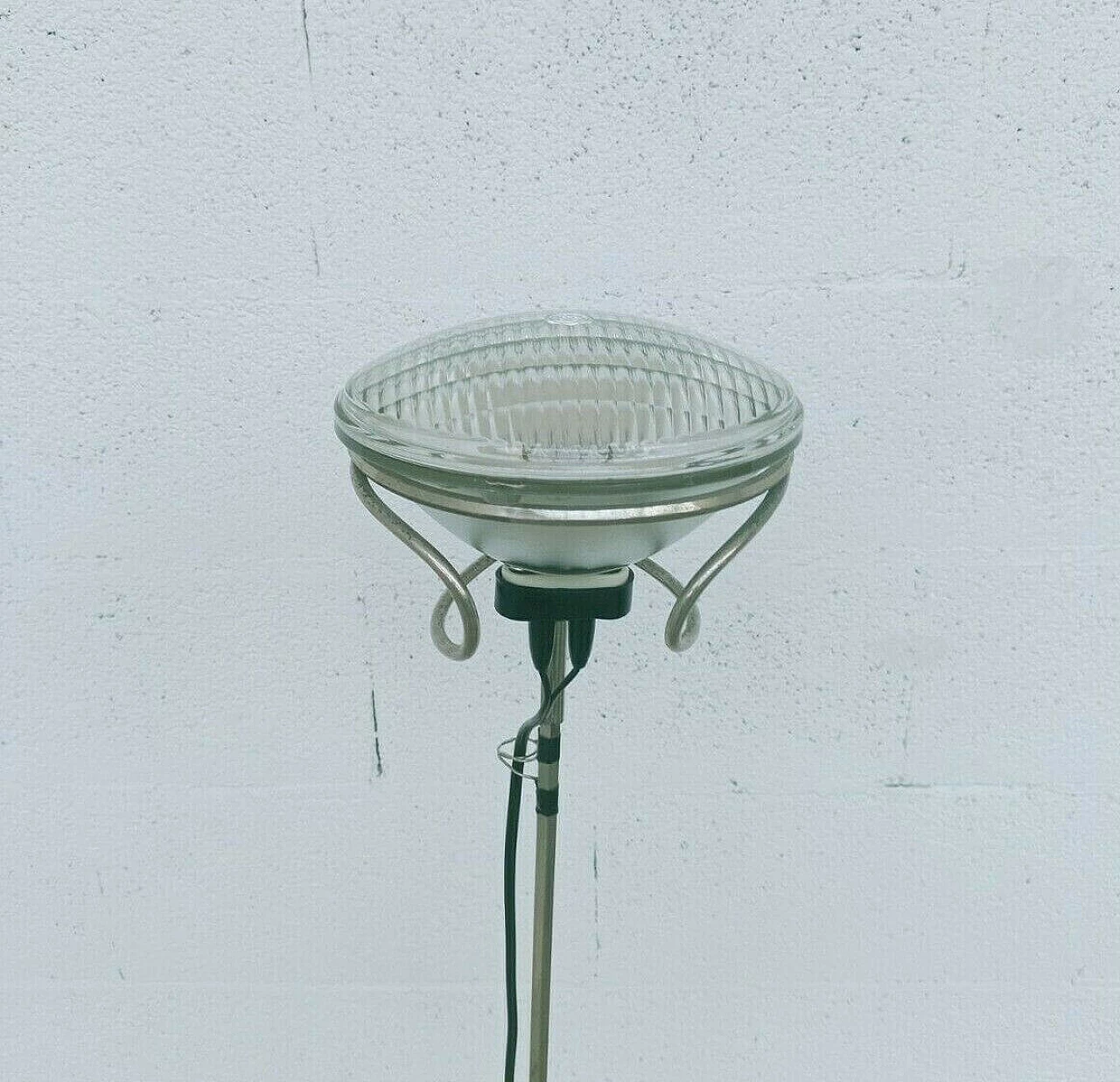 Toio floor lamp in enameled steel, iron and nickel-plated brass by Achille & Pier Giacomo Castiglioni for Flos, 60s 1280514