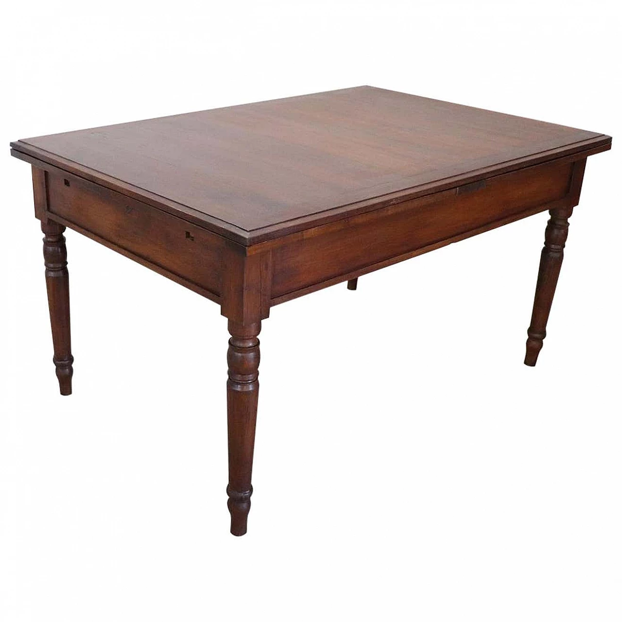 Tavolo antico allungabile a tiro noce massello, metà '800 1280620