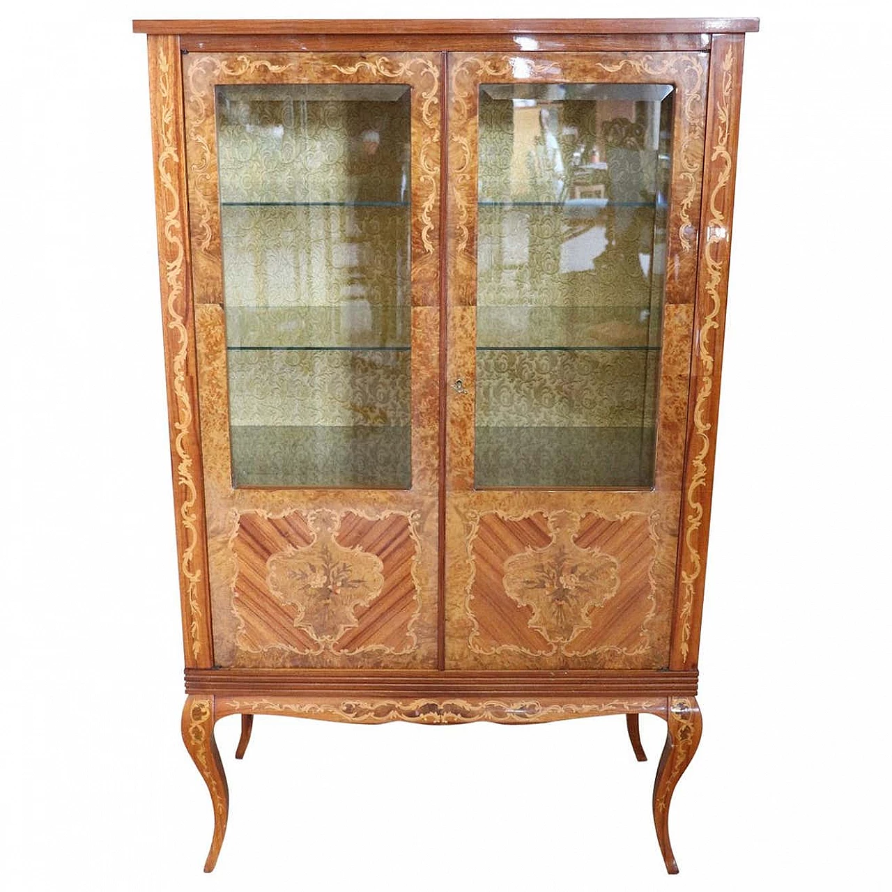 Louis XV style display cabinet with inlay, 40s 1280632