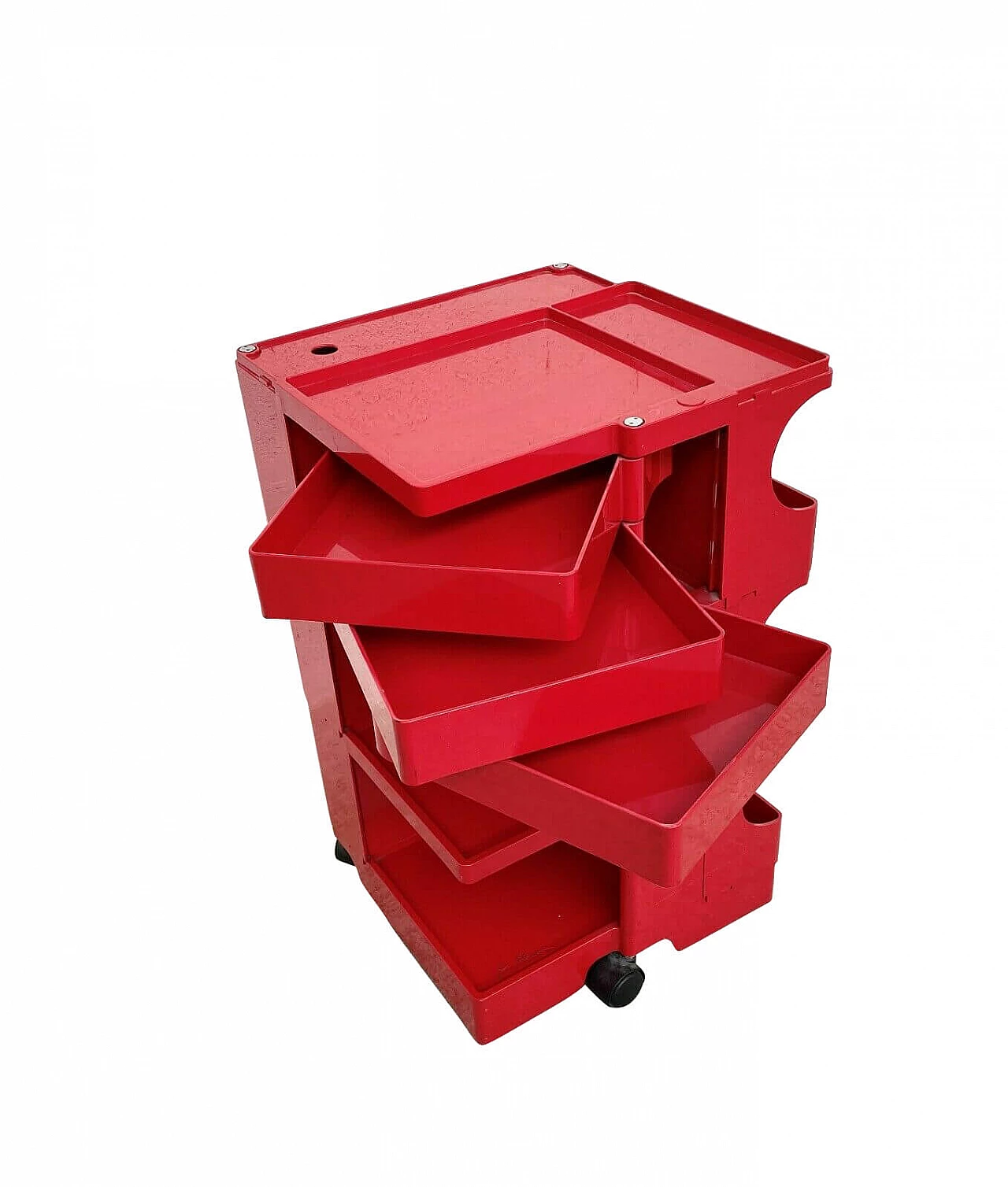 Boby cart in red plastic by Joe Colombo for Bieffeplast, 70s 1280739