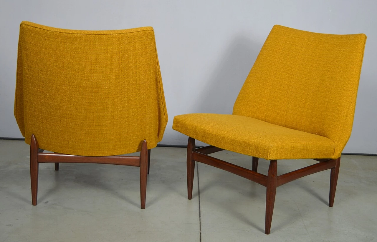 Pair of yellow armchairs by La Permanente Mobili Cantù, 1950s 1280763